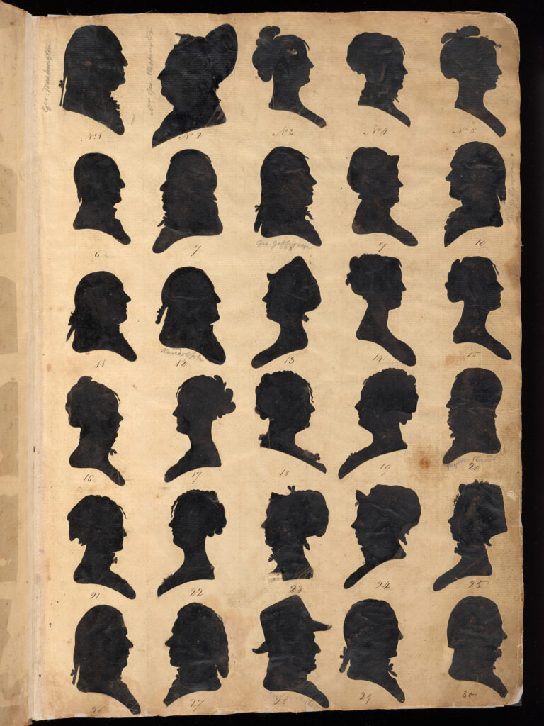 Verschiedene Silhouetten im Profil